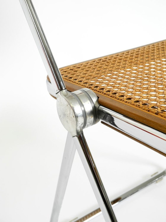 Image 1 of Rare chaise pliante Plia des années 1970 avec canne viennoise, par Giancarlo Piretti pour Castelli