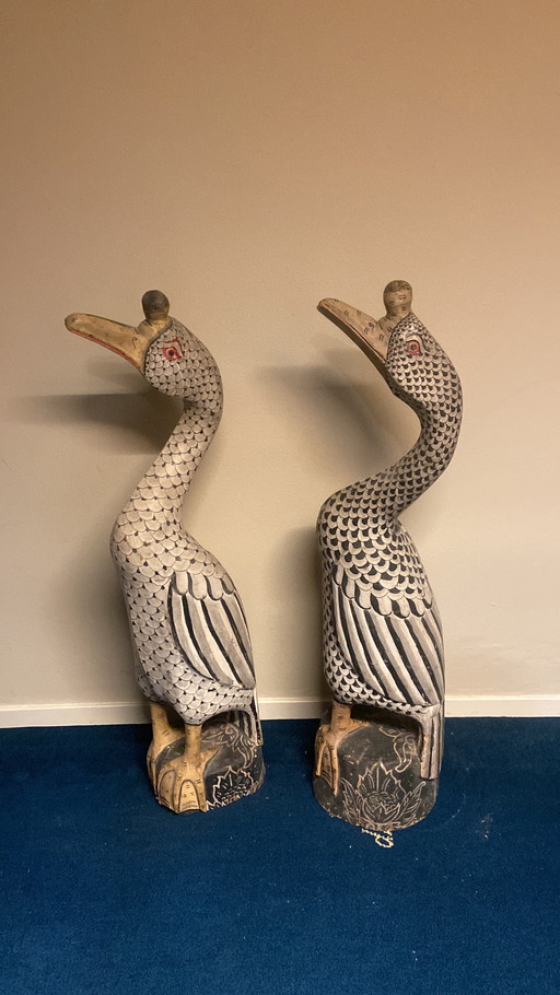 Two handmade wooden sculptures from Indonesia