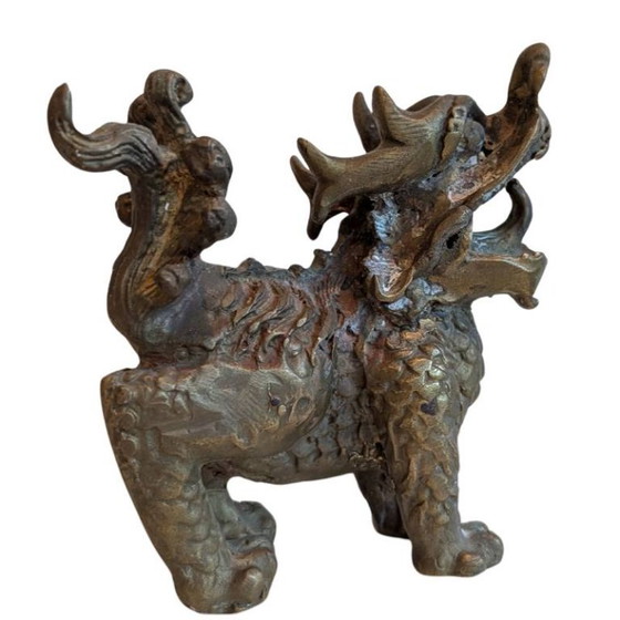 Paire de chiens de Fô en bronze chinois – Lot 101 – Objets déco (photo 4 of 8)