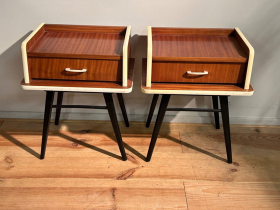 Image 1 of Prachtig vintage rockabilly tv meubel & 2 kastjes