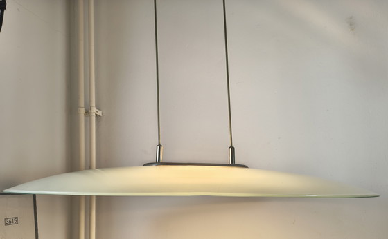 Image 1 of Vintage Ovale glazen design hanglamp jaren 90