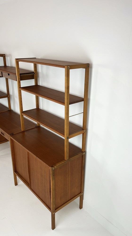 Swedish vintage teak veneer bookcases – Shelving unit (photo 14 of 25)