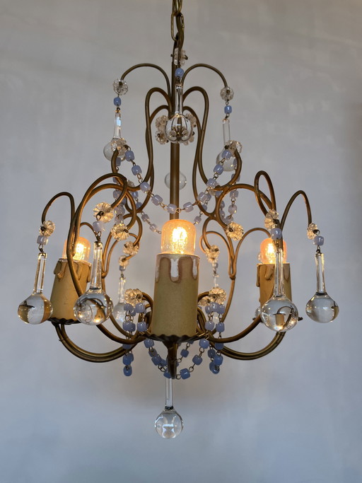 Lampada a sospensione a goccia in vetro forgiato vintage