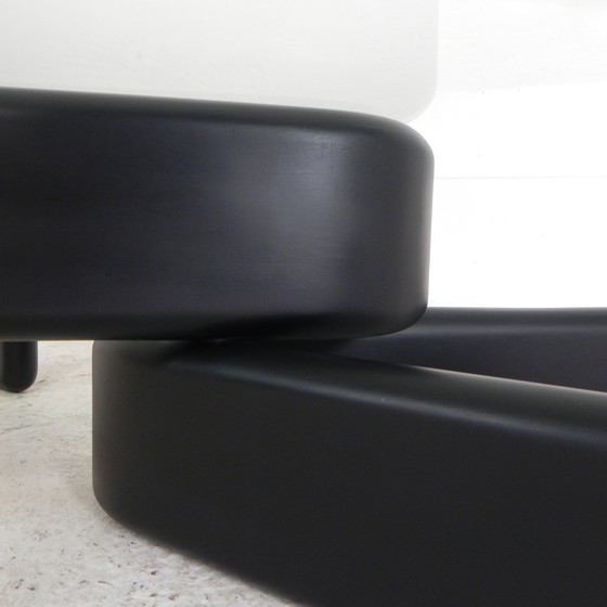 Image 1 of Table basse vintage avec base en bois noir organique, 1970