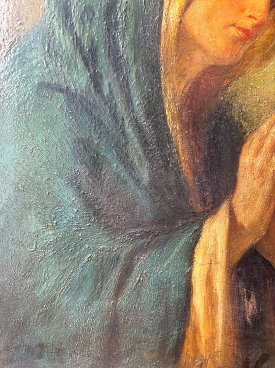 Peinture religieuse à l'huile sur toile du début du 20e siècle, Peintures et dessins (photo 4 sur 6)