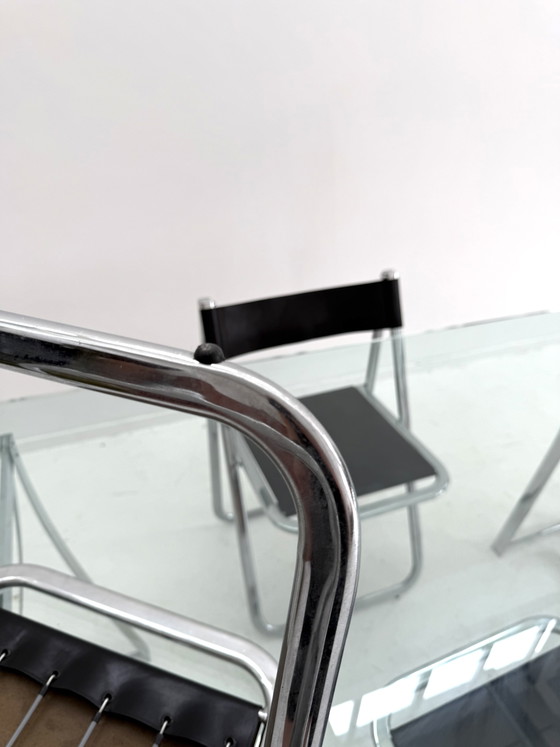 4x Vintage ‘Tamara’ Klapstoel, Arrben Italy ‘80 – Klapstoelen, Chrome, Leather (photo 11 of 13)