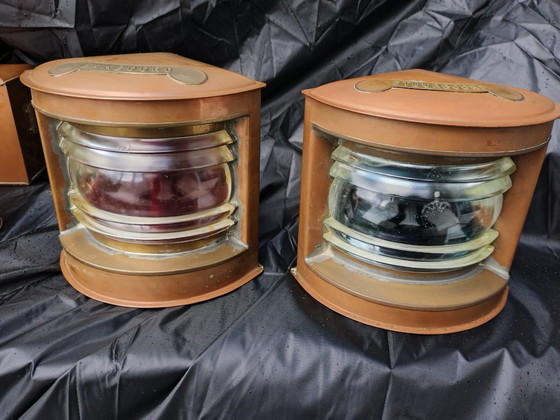 Set di 6 diverse lampade nautiche antiche – Applique, Vetro, Ottone (photo 4 of 14)