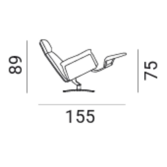 FSM Shelby FM-111 Adjustable recliner chair, Leather, Chrome, Brown (photo 6 of 6)