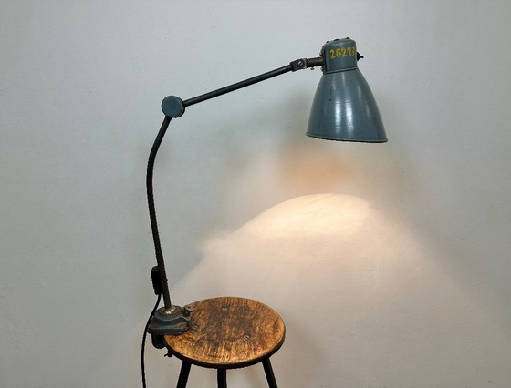 Image 1 of Large Grey Industrial Workshop Table Lamp, 1960s