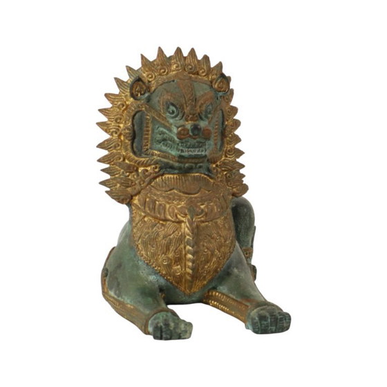 Image 1 of Grande Leone del Tempio in bronzo dorato