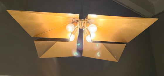 Image 1 of Lampada a sospensione/soffitto in ottone di Vereinigte Werkstätten, Germania, anni '70