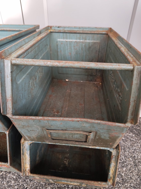 Set van 4 Vroege Vintage Schäfer Lager-Fix Bakken (1953/1955) – schafer, Opbergkast, Metal (photo 11 of 11)