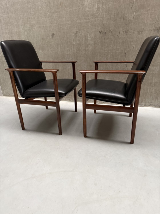 2x Vintage Fristho Impala Fauteuil - Cor Bontenbal - Jaren 60 – Skai, Wood (photo 10 of 13)
