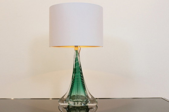 Handgefertigte Boussu Transluzent Glas Tischlampe, Tischlampen, Gold (Foto 8 von 9)
