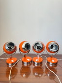 Juego de 2 lámparas con forma de ojo naranja, 1970.