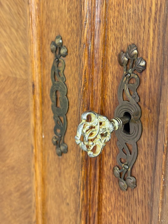 Image 1 of Beautiful Art Nouveau wardrobe / wooden cabinet / linen cupboard / vintage wardrobe