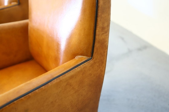 Image 1 of 8x Model Bergere Bart van Bekhoven for Artistiek Breda sheepskin dining chairs