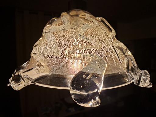 Glass-blown pendant lamp