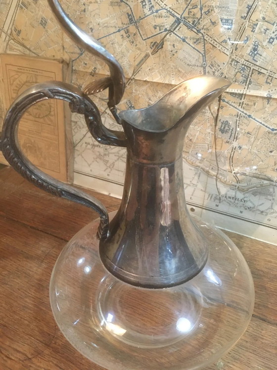 Brocca in vetro e metallo argentato – Bicchieri e caraffe, Glass, Vintage (photo 3 of 8)