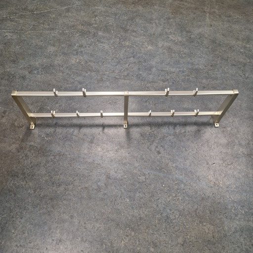 1970s Aluminum Coat Rack Vintage Wall Coat Rack
