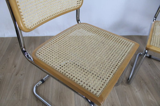 Cesca B32 Stuhl nach Marcel Breuer, Italien – Esszimmerstühle, Rattan, Wood, Vintage (photo 5 of 14)