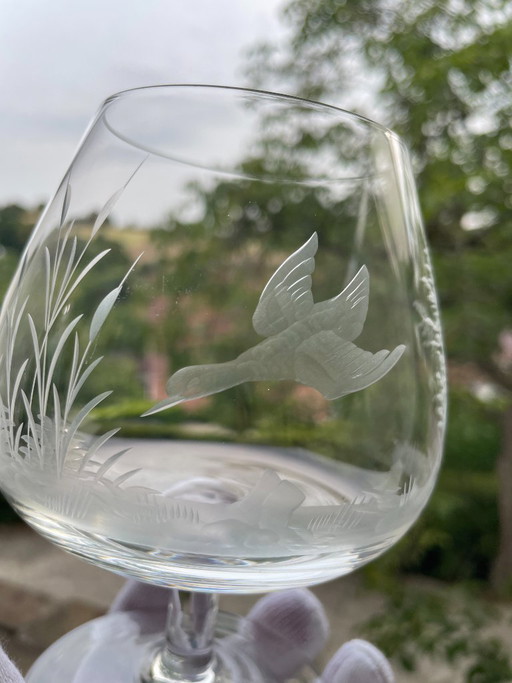 Lot de 6 verres à cognac de collection, en cristal vintage. – glazen karaffen, Glass (photo 2 of 7)