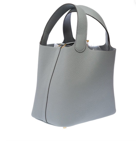 Image 1 of Sac HERMES Picotin en Cuir Gris - 103581