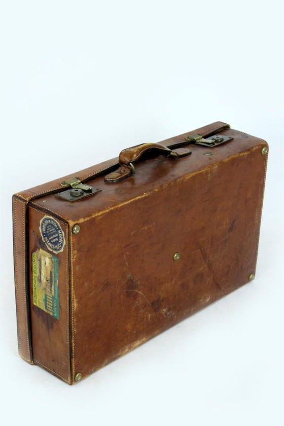 Valise en cuir pour participant aux Jeux olympiques de Berlin, par Alfred Lerbletier, années 1930 (photo 7 of 21)