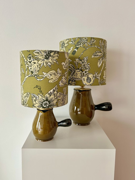 2 vase lamps made from French bistro pitches, 1960s