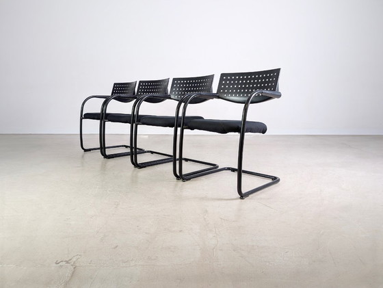 Image 1 of Set of 4 Vitra Visavis chairs, design cantilever armchairs