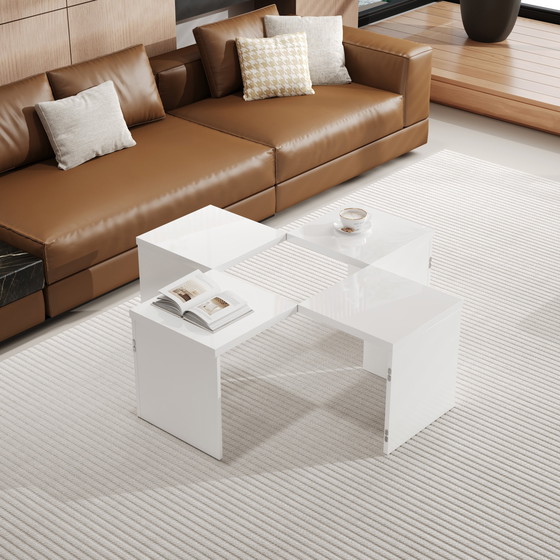 Image 1 of Urban Meuble White Glossy square coffee table, table top with free combination UVVEDS
