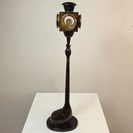 Image 1 of Aldo Tura goat parchment table light 1960's Italian Design mid century 