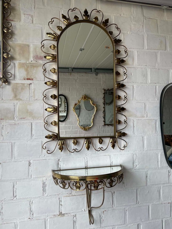 Image 1 of Vintage mirror and console - Deknudt - 60s/70s