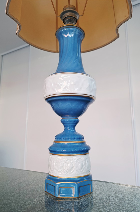 Image 1 of Lámpara de mesa francesa 'Couleuvre' de porcelana