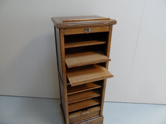 Vintage Rolluikkast Met Lessenaar – Opbergkast, Wood (photo 6 of 12)