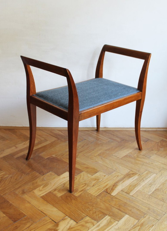 Image 1 of Tabouret sculptural Art Déco à accoudoirs incurvés, vers 1920