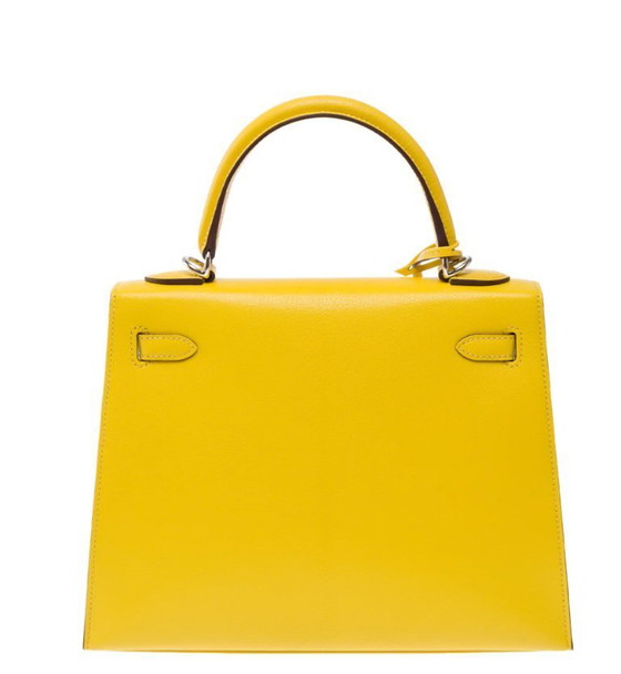 Image 1 of Borsa HERMES Kelly 25 in cuoio giallo - 103488