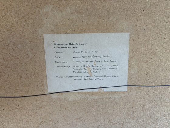 Image 1 of Unique artwork by Heinrich Franger from 1968