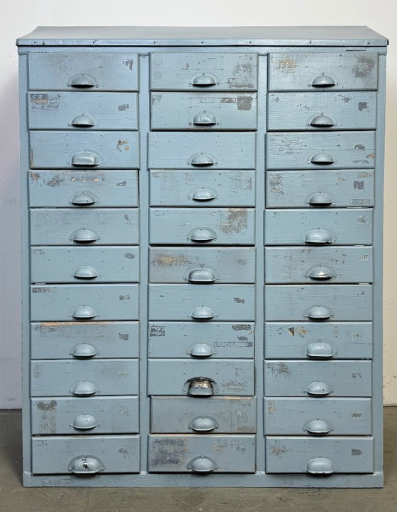 Image 1 of Cassettiera industriale grigia vintage, anni '60