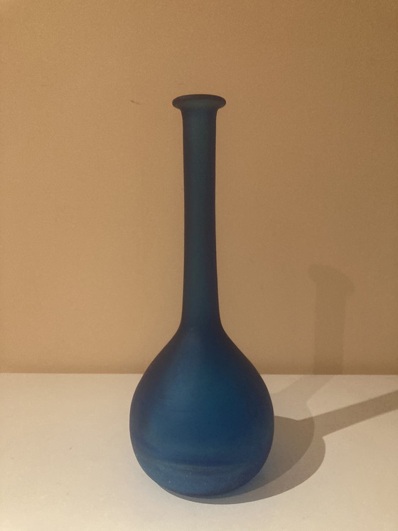 Image 1 of Vintage Azure Frosted Glass Vase