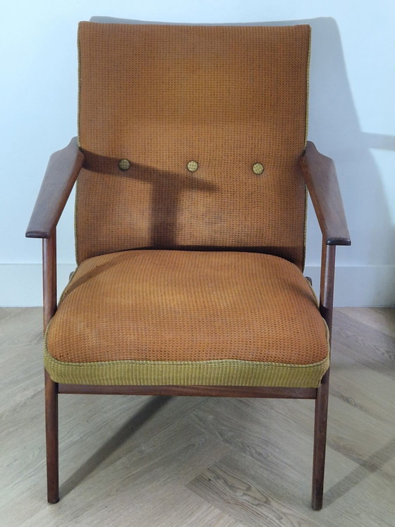 Teak Armchair, 60s-70s – Textile, Wood (photo 6 of 8)