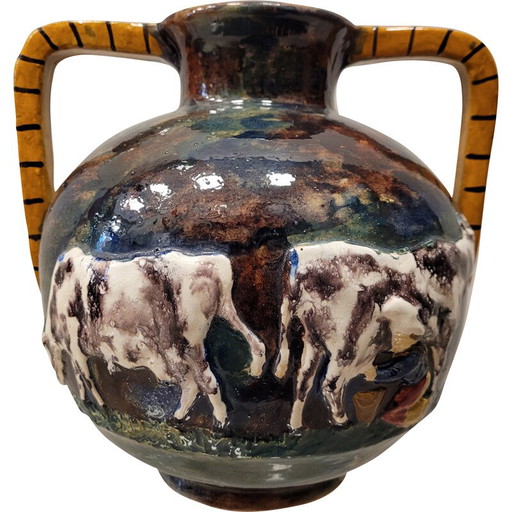 Vintage Breton vase by Géo Martel, France