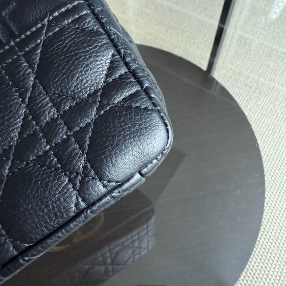 Image 1 of DIOR CARO SMALL - CANNAGE GRAINED CALFSKIN BLACK GOLD HARDWARE