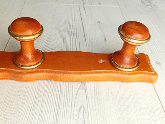 Image 1 of Wandgarderobe aus Holz und Messing