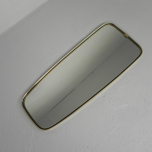 Vintage mirror with gold aluminum rim, 1960s