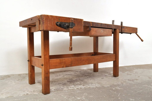 Vintage Beech and Oak Workbench Nooitgedagt / Sideboard