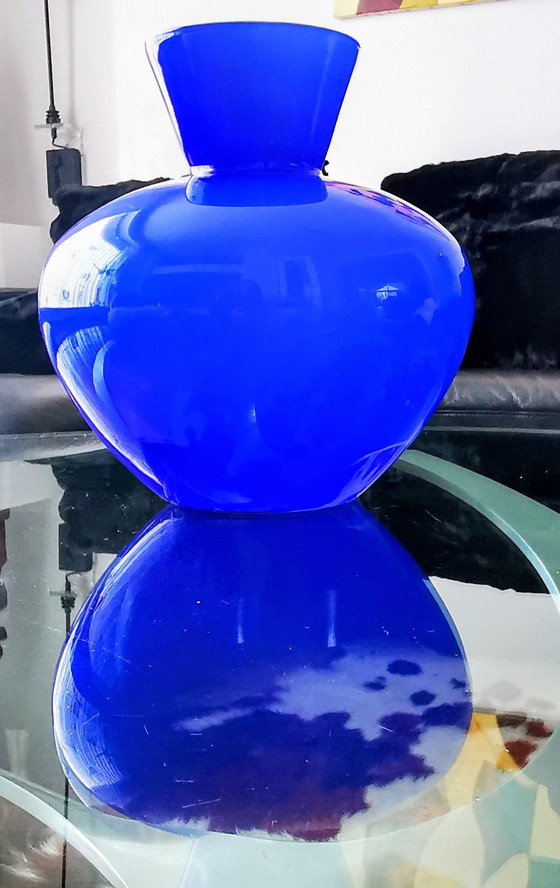Image 1 of Mid Century Italian Cobalt Gradient Vase