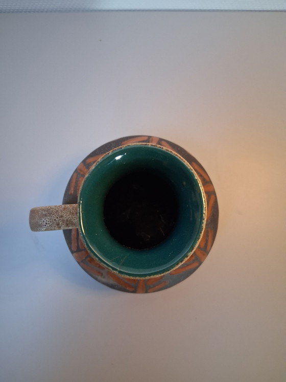 Vaso brocca vintage di metà secolo Jasba West-Germany, 1950/60, Vasi, Ceramica, Verde (foto 4 di 5)