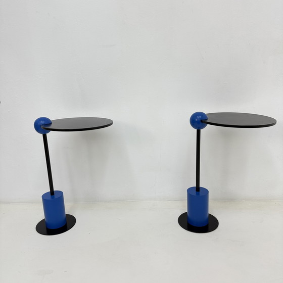 Image 1 of Pair of side table Edward Geluk for Arco – 1980’s ‘Piccolo’ postmodern Memphis style – Dutch design