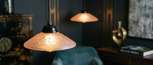 Ensemble de lampes Art déco signées Muller Frères Luneville (vers 1925)